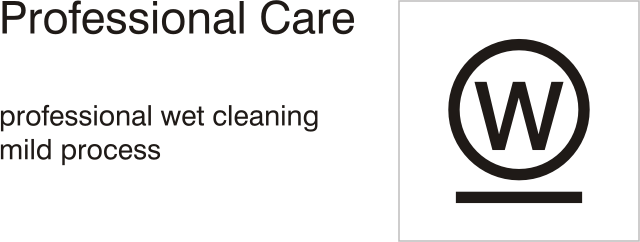 Care symbols, professional care: wet clean - mild process