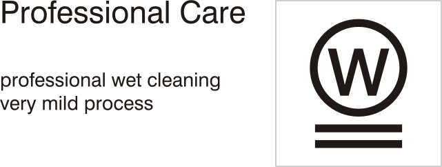 Care symbols, professional care: wet clean - very mild process