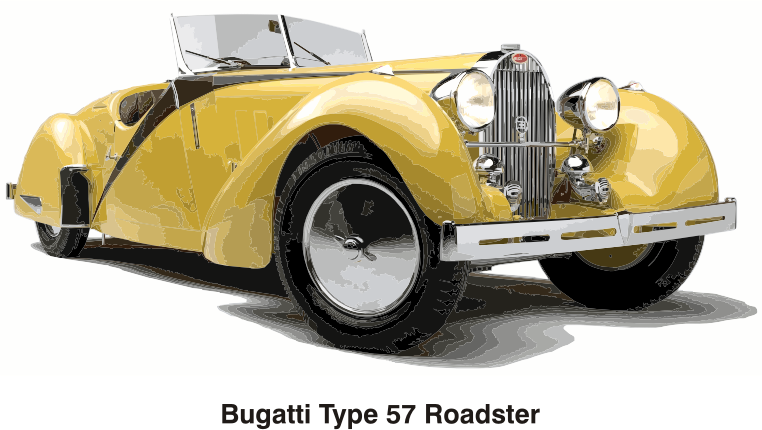 Bugatti Type 57 Roadster, year 1937