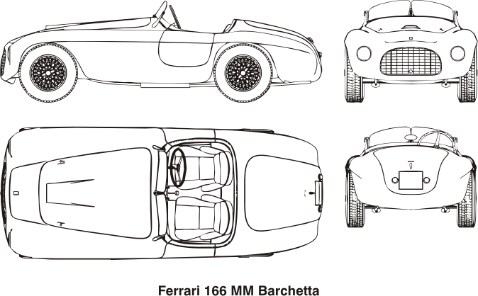 Ferrari 166 MM Barchetta, year 1948