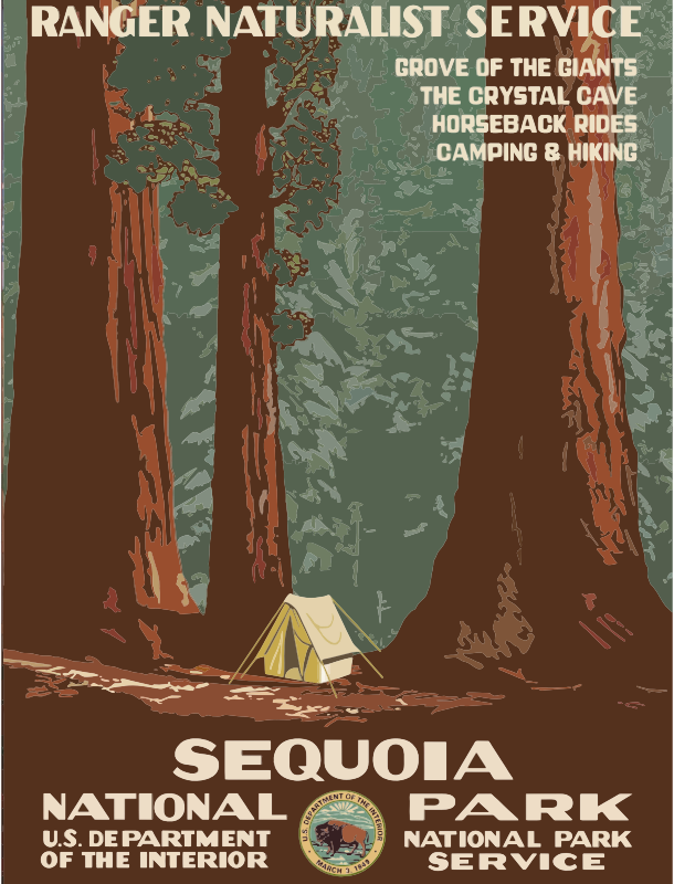 Vintage Travel Poster Sequoia National Park