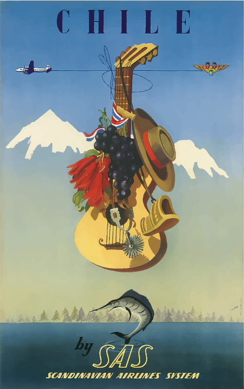 Vintage Travel Poster Chile