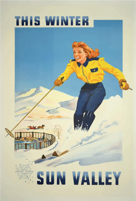 Vintage Travel Poster Sun Valley Idaho