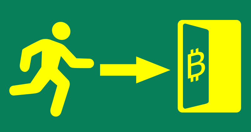 Exit Bitcoin sign