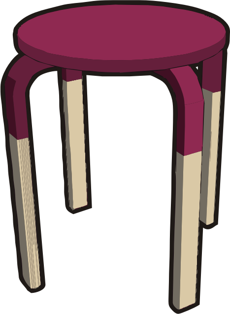 Ikea stuff - Frosta stool, half burgundi