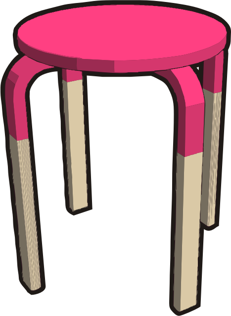 Ikea stuff - Frosta stool, half magenta