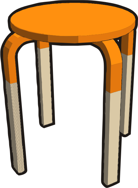 Ikea stuff - Frosta stool, half orange