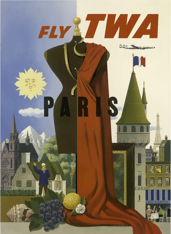 Vintage Travel Poster Paris AI