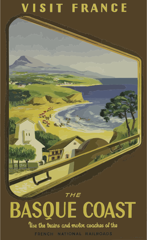 Vintage Travel Poster Basque Coast France