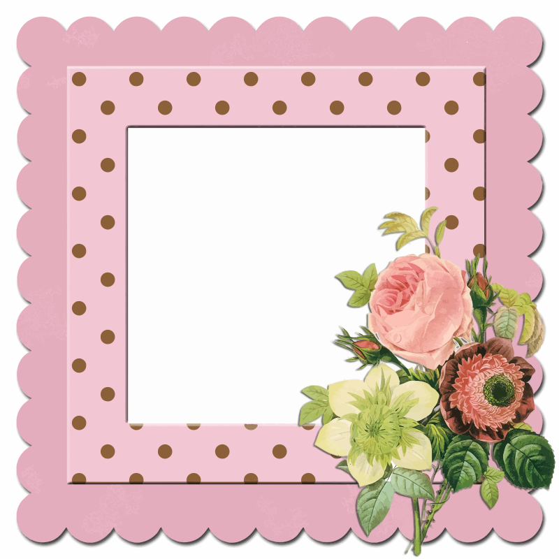 Floral Polka Dots Frame