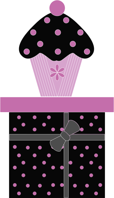 Cupcake On Gift Box