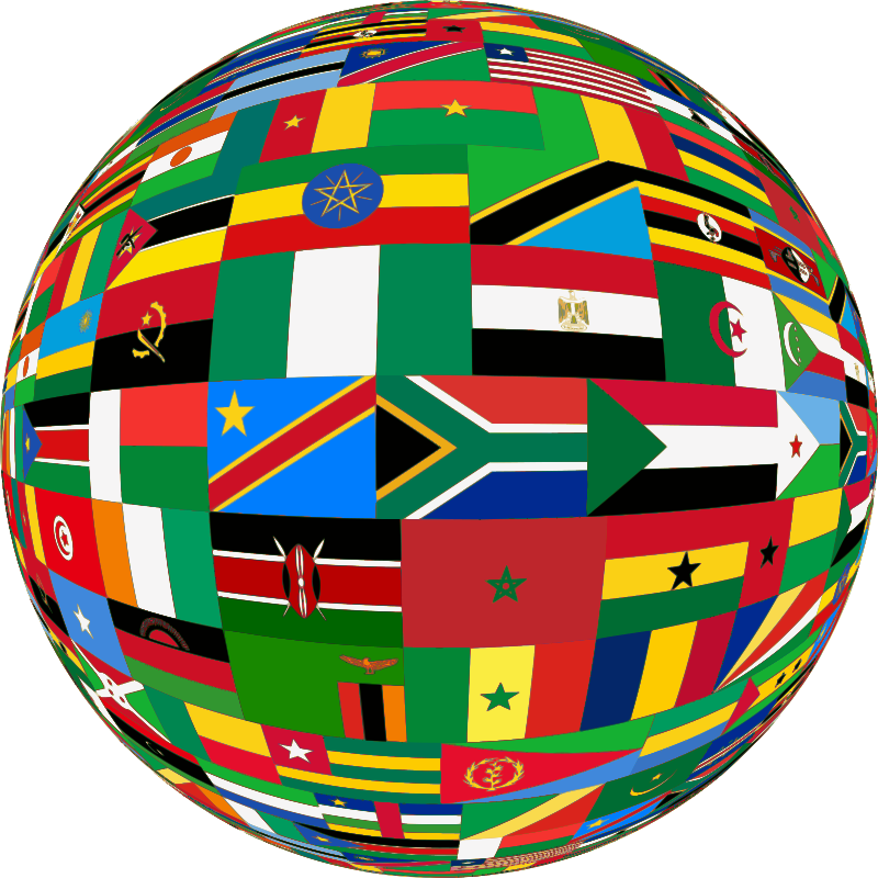 Africa flags sphere