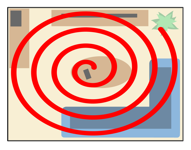 Spiral search pattern