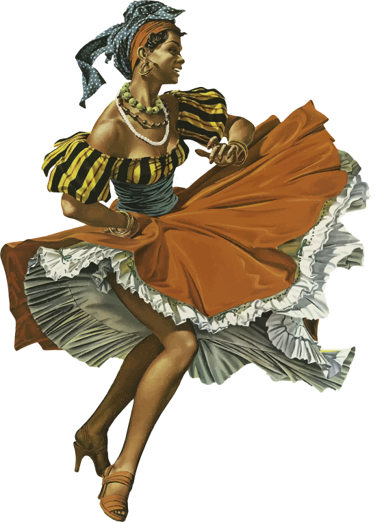 Vintage Caribbean Dancing Woman