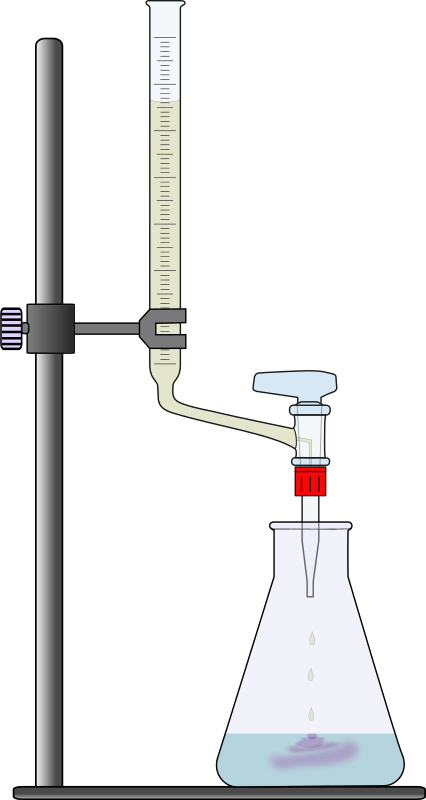 Titration mit Bürette und Erlenmeyerkolben