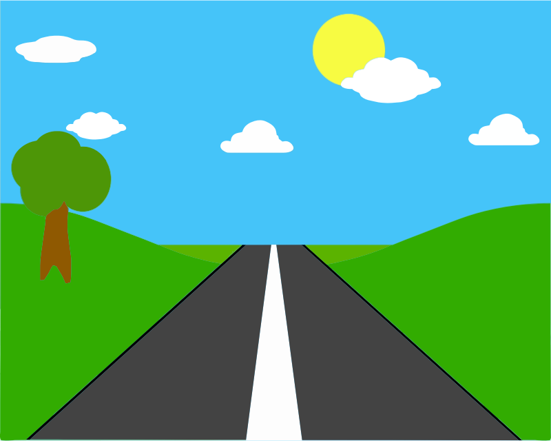 Road Illustration In One Point Perspective