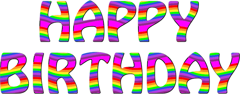 Rainbow Happy Birthday Typography