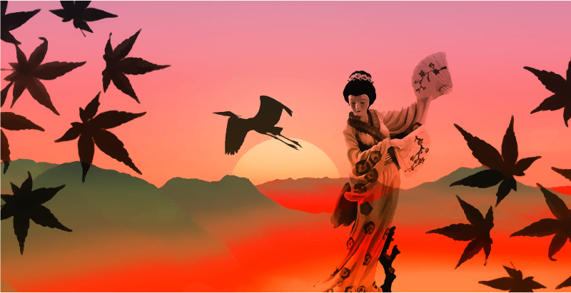 Geisha Sunset Landscape