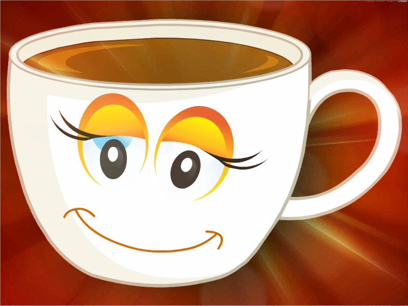 Anthropomorphic Happy Female Cup Of Coffee Or Tea