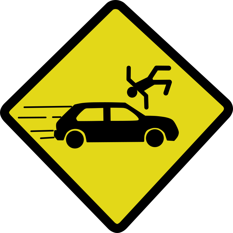 Car accident sign 