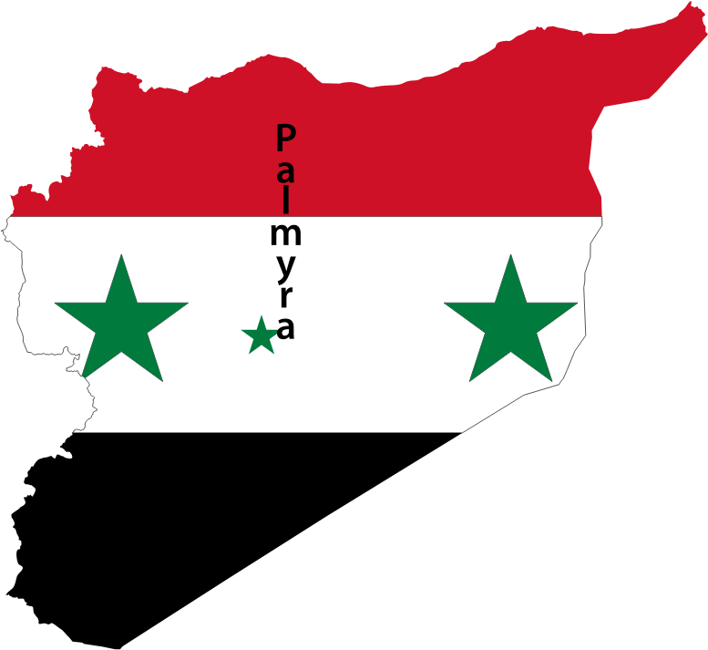 Syria Map Flag With Palmyra