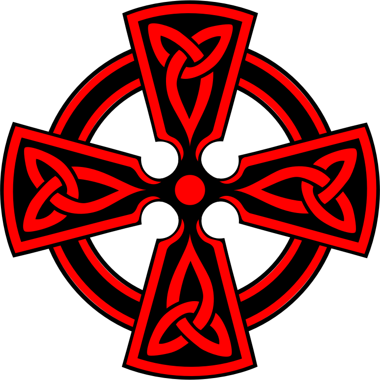 Celtic Cross DecorativeTriquetras Red