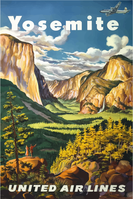 Vintage Travel Poster Yosemite National Park