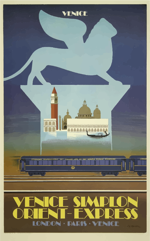 Vintage Travel Poster Venice Orient Express