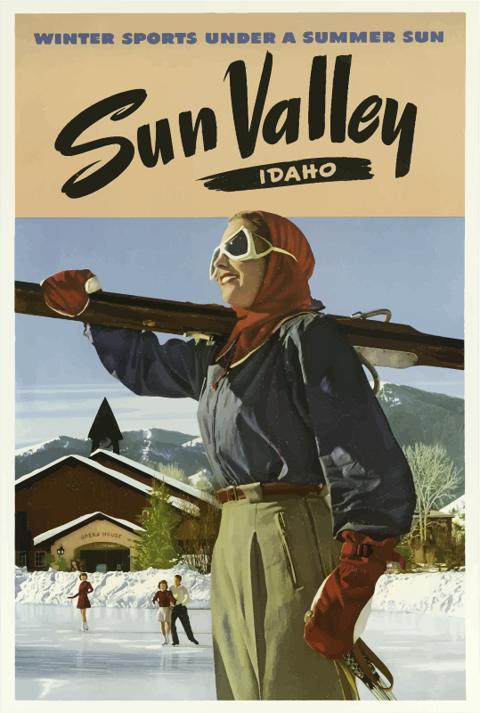 Vintage Travel Poster Sun Valley Idaho 2