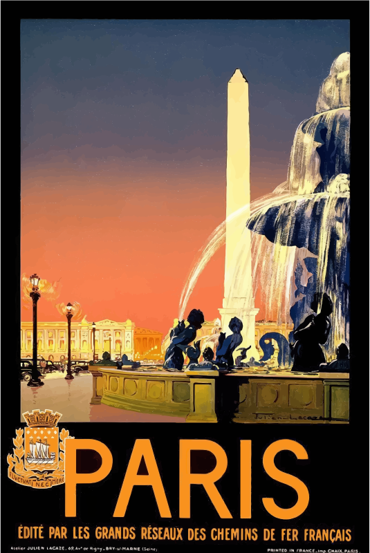 Vintage Travel Poster Paris France 2