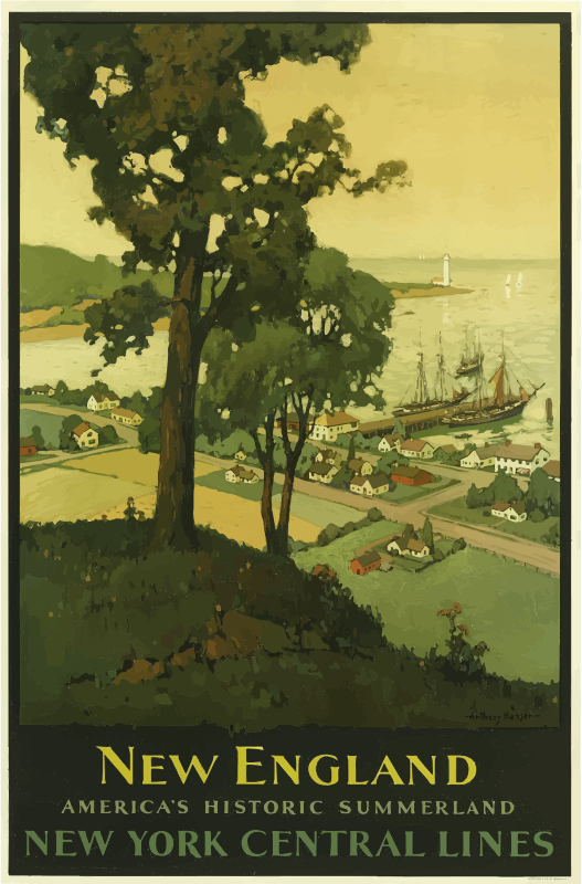 Vintage Travel Poster New England USA 2