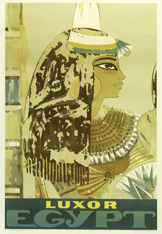 Vintage Travel Poster Luxor Egypt