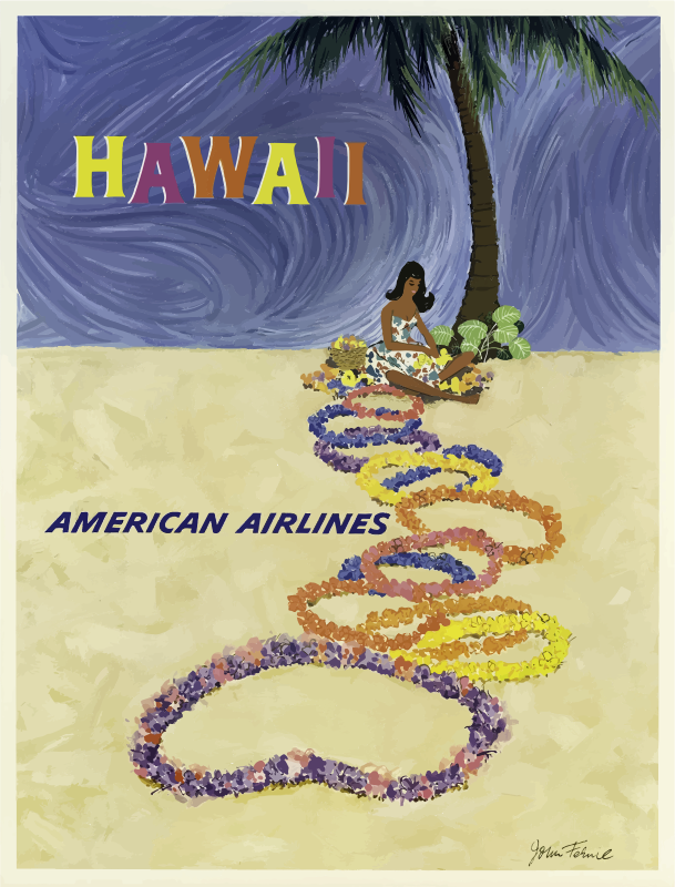 Vintage Travel Poster Hawaii 5