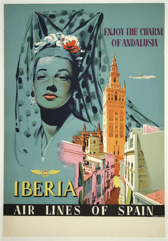 Vintage Travel Poster Andalusia Spain
