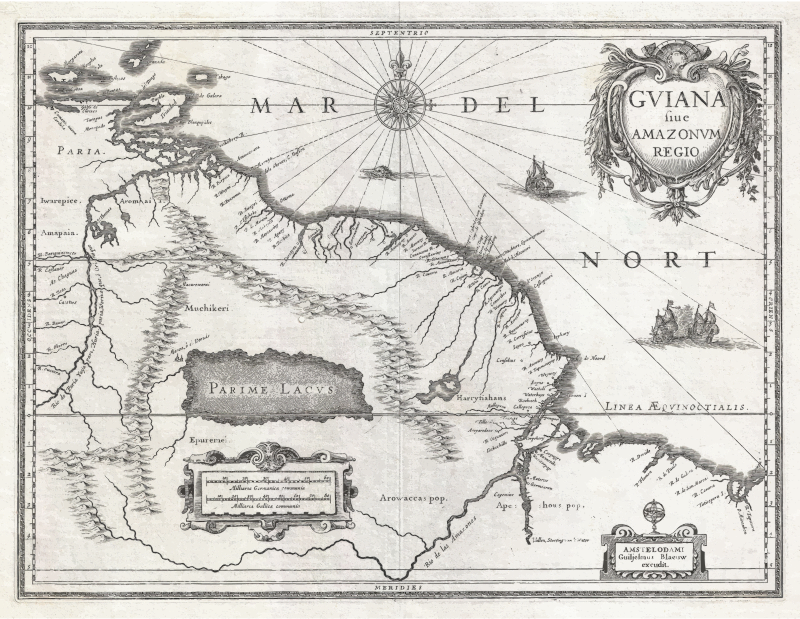 1635 Map Of Northeast South America (Masochists Only)