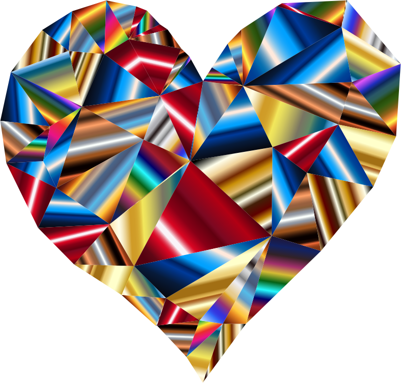 Polychromatic Low Poly Heart 2