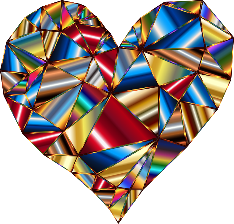 Polychromatic Low Poly Heart 3