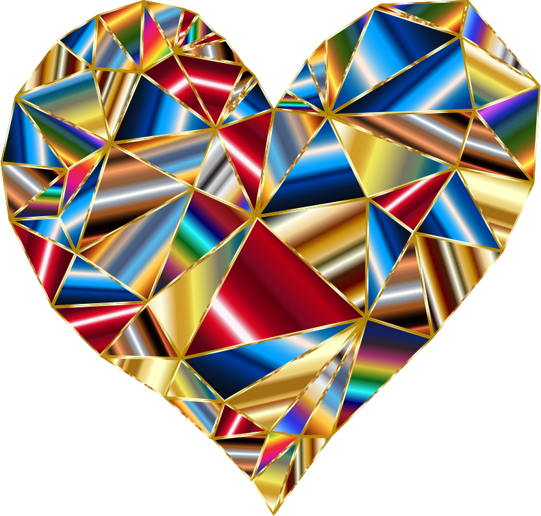 Polychromatic Low Poly Heart 4