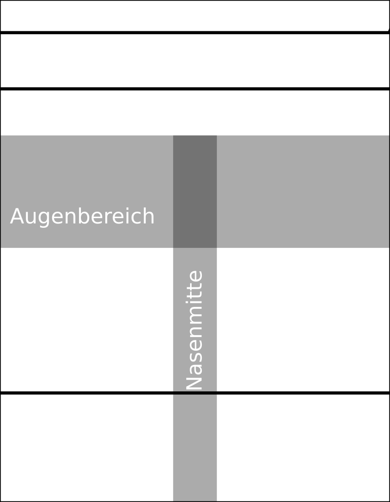 Biometrische Passbildschablone für deutsche Pässe