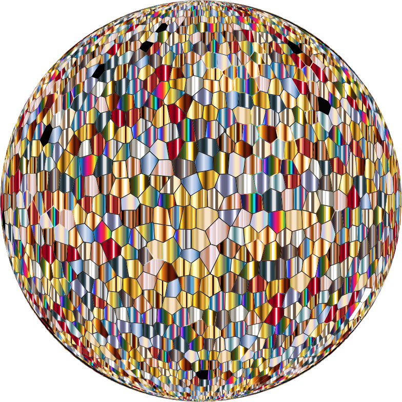 Shimmering Iridescent Mosaic Tiles Sphere