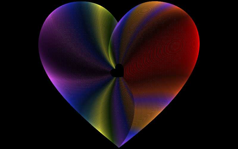 Hearts In Heart Line Art Enhanced