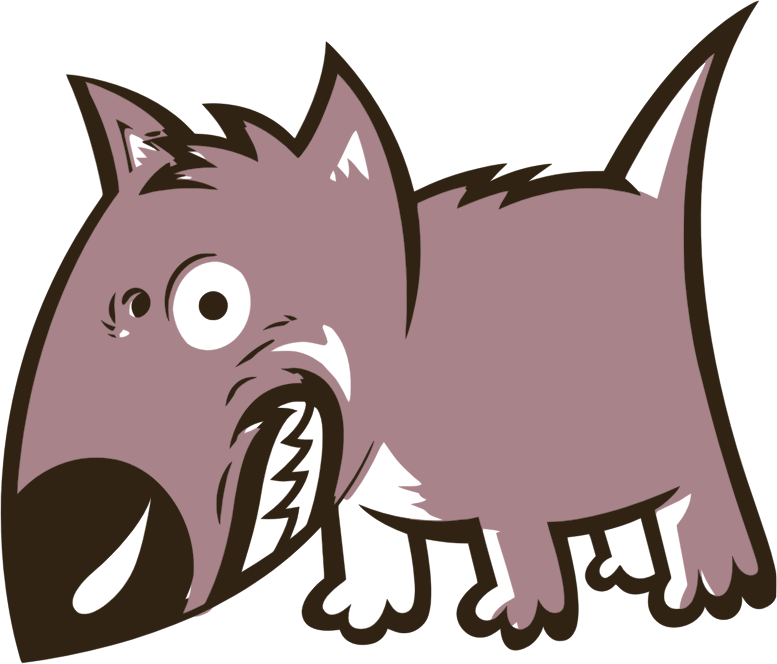 Angry Growling Cartoon Dog