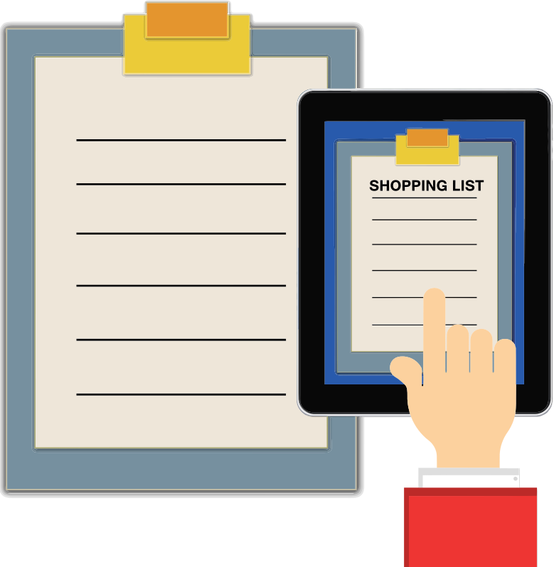 Shopping List Clipboard Tablet