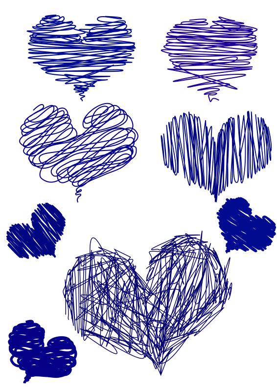 blue hand drawn Heart