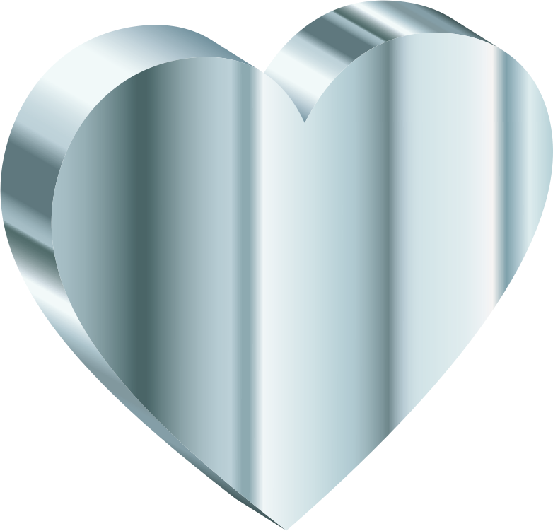 3D Heart Of Silver