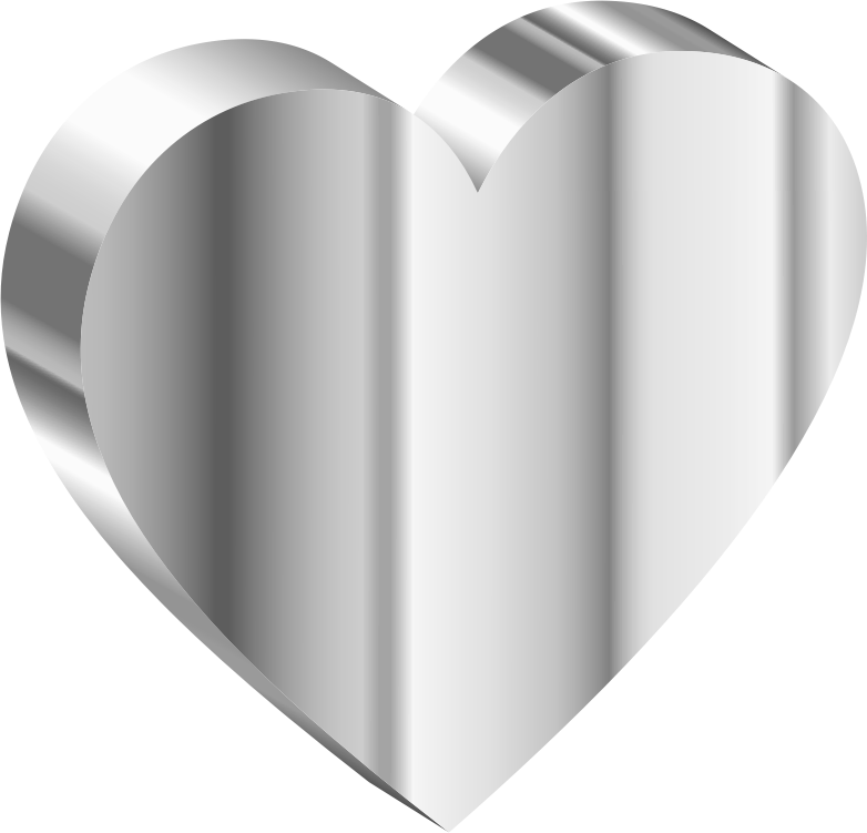 3D Heart Of Stainless Steel