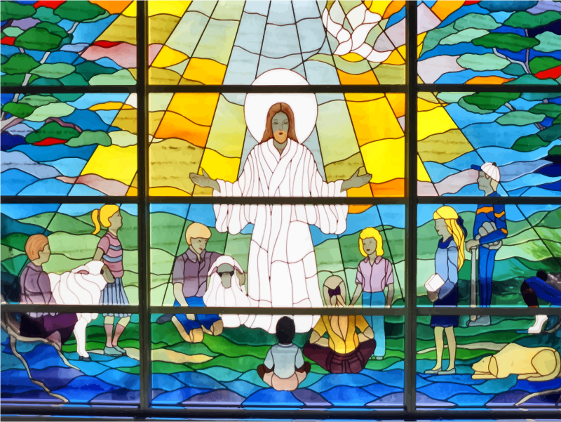 Jesus Prayer Stained Glass Window