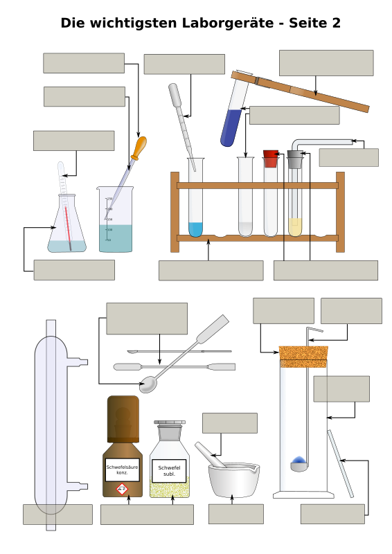 Arbeitsblatt Laborgeräte 2 - Openclipart