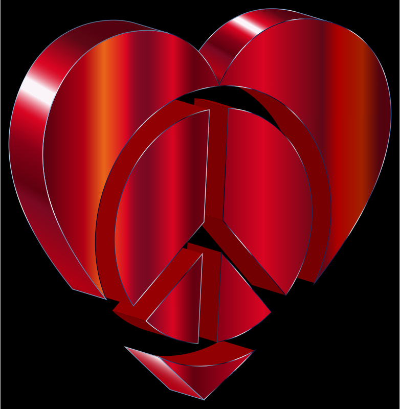 3D Peace Heart