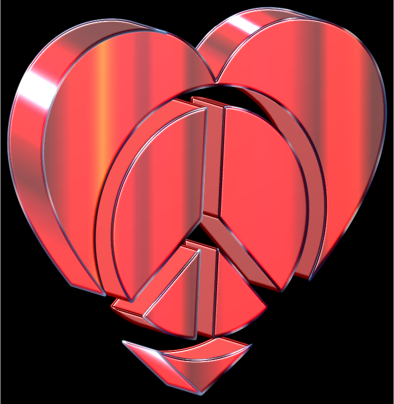 3D Peace Heart 2